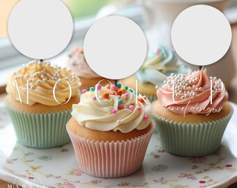 Bozza di topper per torta / Foto di cupcake / File JPEG digitale / Bozza di torta di compleanno/matrimonio / Bozza di topper per cupcake / Topper per cupcake vuoto