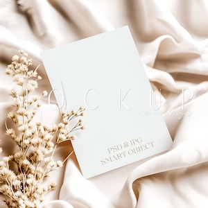 Mockup huwelijksuitnodiging | Digitale download | Minimalistische uitnodigingsmockup | Mockup babyshower uitnodiging | Minimalistische lege witte kaart