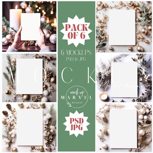 Mockup Grußkarten | Weihnachtskarten Mockup Bundle | Vertikale Karte | 13x18 Karte Mockup | Feiertagskarten-Mockups | 5X7 Kartenmockup | Mockup Psd