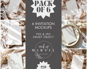 Invitation mockup Bundle, Baby Shower Invite Mockup, Wedding Invite Mockup, 5x7 Card Mockup, Boho Invitation Mockup Simple Invitation Mockup