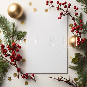 Mockup di biglietti di auguri / Mockup di inviti Canva / Mockup di Natale / Mockup di biglietti 5X7 / Mockup di biglietti di auguri / Mockup di cancelleria