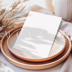 einladen Mockup | Blumen-Einladung Mockup | Hochzeits-Mockup | Briefpapier Mockup | 13x18 Karte Mockup Boho Einfach | Baby Shower Einladung MockUp