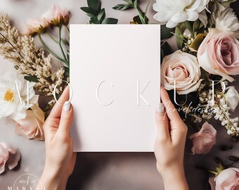 Invite Mockup | Minimal Mockups | Greeting Card Mock Up | 5X7 Customizable Card Mockup | Simple Minimalist Stationery | Simple Card Mockup