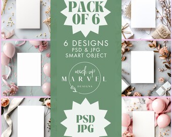 Pacote de mockups de convites de casamento: papelaria elegante (PSD, JPG)