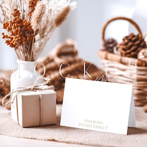 Folded Thank You Card Mockup: Smart Object PSD & JPG (5x3.5&quot;)