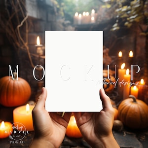 Halloween Invite Mockup | Minimal Card Mockup | Halloween Invitation Mockup | Happy Halloween Card | 5 X 7 Halloween Card Mockup