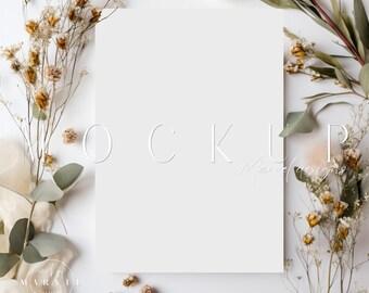 Greeting Card Mockup | Wedding Stationery | 5X7 Invite Mock-Up | 5X7 Card Mockup Invitation | Wedding Mockup Simple | Psd Mockup