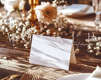 Folded Card Mockup Place Card Mockup Table Card Mockup Buffet Card Folded Mockup Tented Buffet Card Mockup Tented Place Card Minimal Style