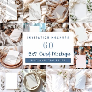 Einladungs-Mockup Bundle, Babyparty einladen Mockup, Hochzeitseinladung Mockup, 5x7 Karte Mockup, Boho Einladung Mockup Einfache Einladung Mockup