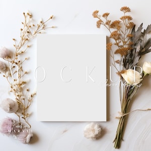 Invitation Mockup | Boho Stationery Mockup | Minimalist Greeting Card Mockup | Wedding Stationery | 5X7 Invite Mock-Up | Wedding Mock Up
