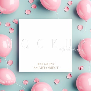 Einladung Mockup | Hochzeits-Mockup | Grußkarte Mockup | Geburtstagskarte Mockup | Kinder Geburtstag einladen Mockup | Quadrat Mockup