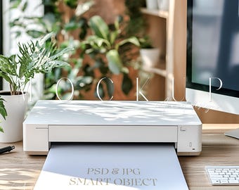 Printer Mockup, Home Printer Mockup, Desk Printer Mockup, A4 Page Mockup, Minimalistic Home Printer Mockup, Mockup With Printer