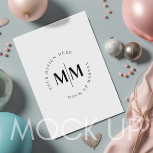 5X7 Kartenmockup | Smart Objekt Mockup | Geburtstag Mockup | Minimalistisches Karten Mockup | Party einladen Mockup | Erster Geburtstag einladen Mockup