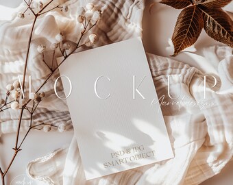 Greeting Card Mockup | 5X7 Boho Mockup | Double 5X7 Invitation Mockup | Neutral Wedding Invite Mockup | 5X7 Card Mock Up | Instant Download