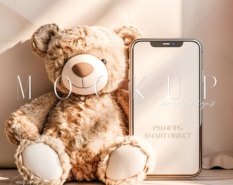 Smartphone Mockup Phone Mockup For Electronic Invitation Boho Digital Invitation Mockup Baby shower Invite Mockup Cellphone Mockup