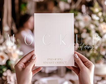 Bridal Shower Invitation Mockup, Elegant 5x7 Card Design, Wedding Invite Template, Digital Download Mockup