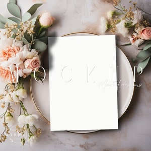 Mockup di cancelleria per matrimoni / Mockup di cancelleria / Mockup 5X7 / Mockup di biglietti d'auguri / Bundle di mockup per matrimoni / Oggetto intelligente PSD + Jpg