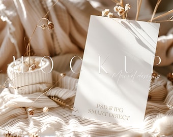 5X7 Card Mockup | Boho Card Mockup | Invitation Mockup | Minimalist Greeting Card Mockup | Photo Mockup | Wedding Invites