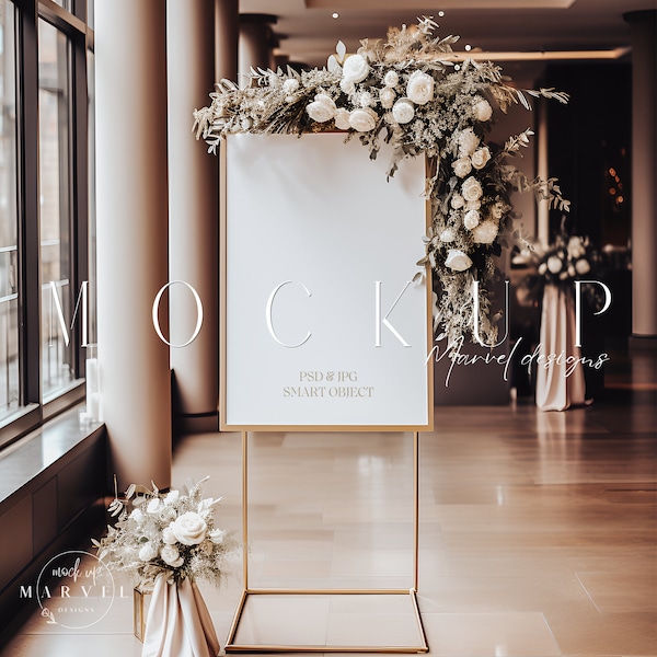 Welcome Sign Mockup | Wedding Mockup | Wood Easel Wedding Welcome Sign Mock-Up | Venue Sign Mockup | Easel Sign Or Seating Chart Mockup