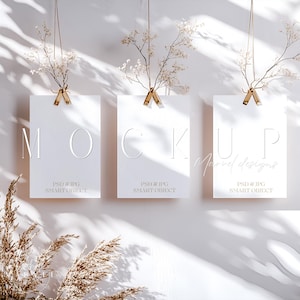 Sitzplan Mockup Hochzeitsschild Mockup Willkommensschild Mockup Baby Shower Mockup Minimalist Mockup Hängekarte Mockup Boho Sitzordnung