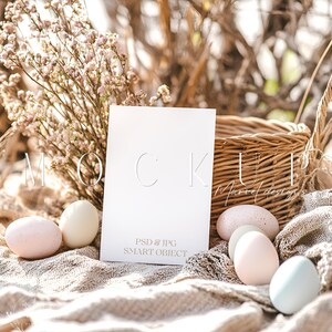 Ostern Einladung Mockup, Osterkarte Mockup, Osterkarte Mockup, Frühlingskarte Mockup, Grußkarte Mockup, Osterkarte Mockup
