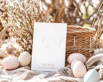 Easter Invitation Mockup, Easter Card Mockup, Egg Hunt Invite Mockup, Greeting Card Mockup, Easter Card Mockup, Spring Card Mockup