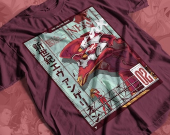 Evangelion EVA 02 Anime T-shirt Unisex, Anime Manga T-shirt, Anime T-shirt, Anime Lovers T-shirt, Grafisk Anime T-shirt, Manga T-shirt, Japansk