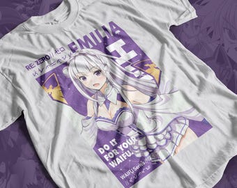 Waifu Emilia Anime T-shirt Unisex, Anime Manga Shirt, Anime Shirt, Anime Lovers Shirt, Graphic Anime Tee, Manga Shirt, Japanese Shirts