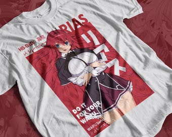 Waifu Rias Gremory Anime T-shirt Unisex, Anime Manga T-shirt, Anime T-shirt, Anime Lovers T-shirt, Grafisk Anime T-shirt, Manga T-shirt, Japanska T-shirts
