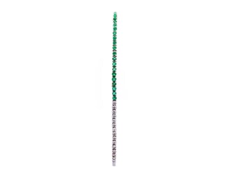 14k White Gold Half Emerald and Diamond Tennis Bracelet