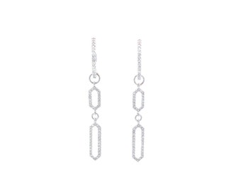 14K White Gold Diamond Earrings