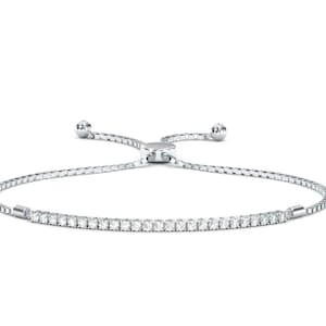 0.50Cts Diamond Tiny Bolo Tennis Bracelet