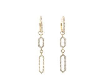 14K Yellow Gold Diamond Earring