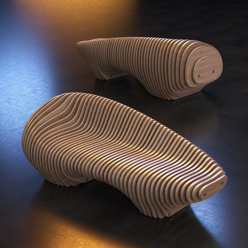 Parametric Sofa A-1 / Wooden Seat / CNC files for cutting zdjęcie 3