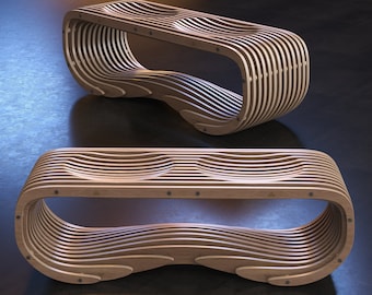 Parametric Bench A-5 / CNC files for cutting / Wooden Seat / Entryway Bench