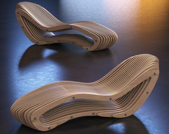 Parametric Lounge Chair A-1 / Cnc Files for Cutting / Pool Chairs / Laser Cut dxf svg plan / Patterns & How To