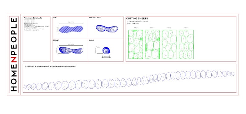 Parametric Bench A-9 / CNC Files for Cutting / Wooden Abstract Sculpture Seat for Lobby / Office Bench / Waiting Area / Nursery Classroom zdjęcie 10