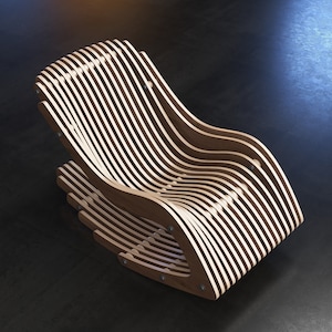 Parametric Rocking Chair A-1 / Cnc Files for Cutting / Confortable Relax Seat / Wooden Resting Armchair / Cnc Laser Cut zdjęcie 5