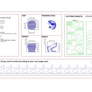 Parametric Armchair A-2 / CNC files for cutting / Cnc Wooden Seat Plan / Office Sculpture Chair / Modern Furniture / Dining Table Chair zdjęcie 8