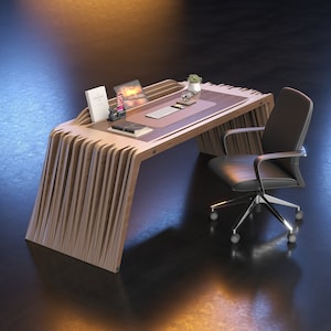Parametric Reception Desk A-1 / Cnc files for Cutting / Wooden Office Table/ Executive Table / Studio Desk for Influencer image 3