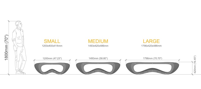 Parametric Bench A-8 / CNC Files for Cutting / Wooden Seat / Office Bench / Waiting Area / Wooden Sculpture for Lobby image 7