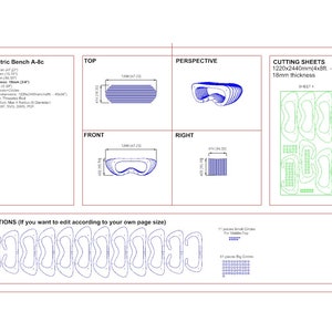 Parametric Bench A-8 / CNC Files for Cutting / Wooden Seat / Office Bench / Waiting Area / Wooden Sculpture for Lobby zdjęcie 8