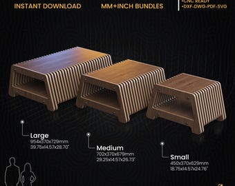 Parametric Coffee Table A-3 | CNC Plans | Modern Furniture Design (Digital Download)