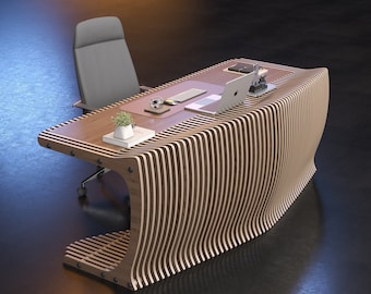 Parametric Reception Desk A-2 / Cnc files for Cutting / Front Desk / Working Table / Home office