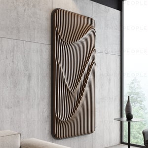 Parametric Wall Art A-6 / CNC files for cutting / Wooden Vertical Large Wall Decor / Wooden Relief