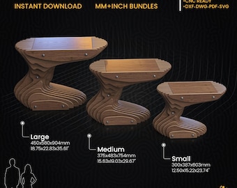 Parametric Coffee Table  A-6 /  CNC files for cutting / Plywood Laser Plan