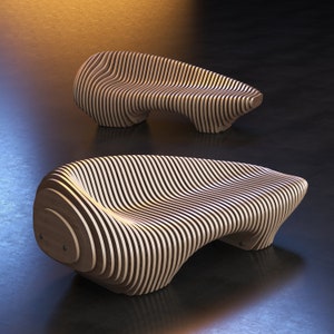 Parametric Sofa  A-1 / Wooden Seat / CNC files for cutting