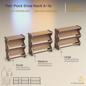 Flat Pack Shoe Rack A-1a | CNC Files | DIY Furniture Blueprint