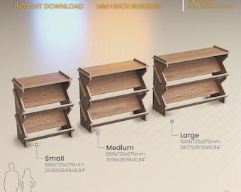 Półka na buty w płaskim opakowaniu A-1a | Pliki CNC | Projekt mebli DIY
