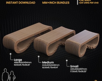 Parametric Bench A-5 | CNC files for cutting | Wooden Seat | Entryway Bench